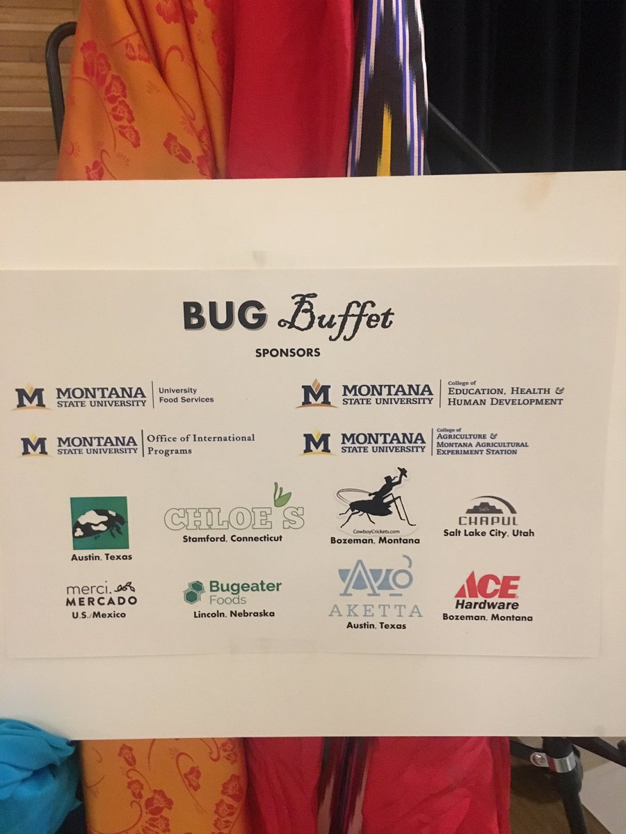 LittleHerds's tweet photo. What a blast at @montanastate #BugBuffet! So many adventurous eaters trying #EdibleInsects. @CowboyCrickets @AkettaCrickets @bugeaterfoods https://t.co/cyRcBGBG9a