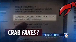 Crab cakes or crab fakes? @JWeinsier investigates a popular S. Fla. restaurant's menu shenanigans TONIGHT at 11 https://t.co/pvD4Uem2i2