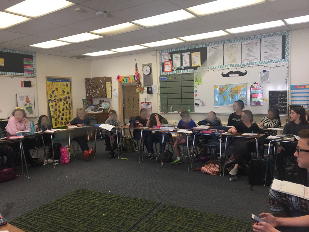 ms_woz's tweet photo. Student led Socratic seminar! Asoka: Ruthless conquered or enlightened leader #hmsteam #svtchat https://t.co/dVknCxveOk