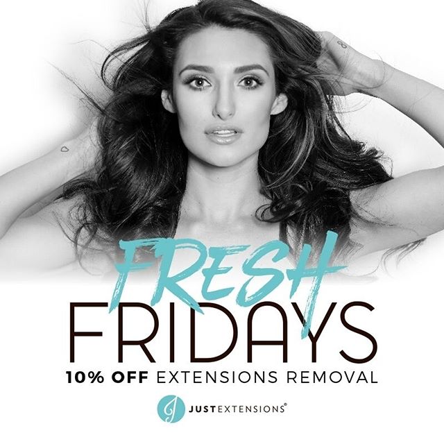 JustExtensions's tweet photo. Get #FreshFriday when you stop in to the salon today! Get 10% Off Extensions Removal. #JUSTExtensions #JEgirls #JEteam #LAsalon #extensions https://t.co/uwNELjHai0