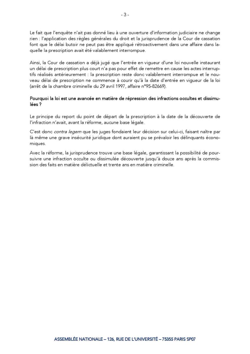 Retrouvez la mise au point des députés Alain Tourret et Georges Fenech sur la réforme qu'ils ont menée de la prescription pénale