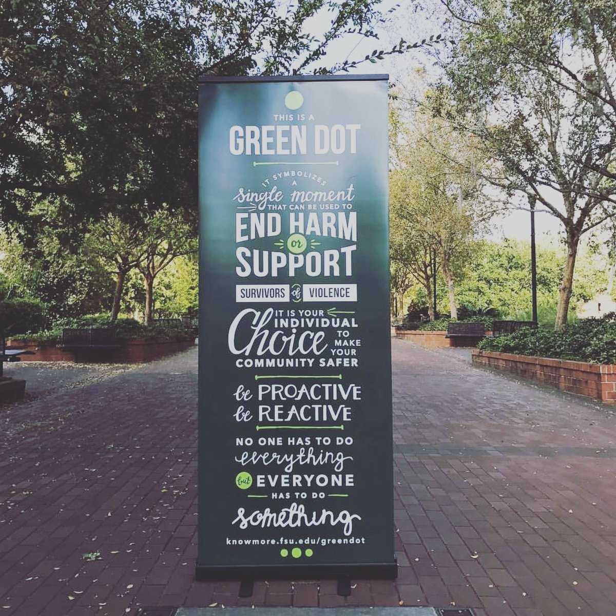 psaworldwide's tweet photo. We love seeing college students take a stand against sexual violence. It's fun to see our products in action. #fsugreendot https://t.co/bFykhrHnMg