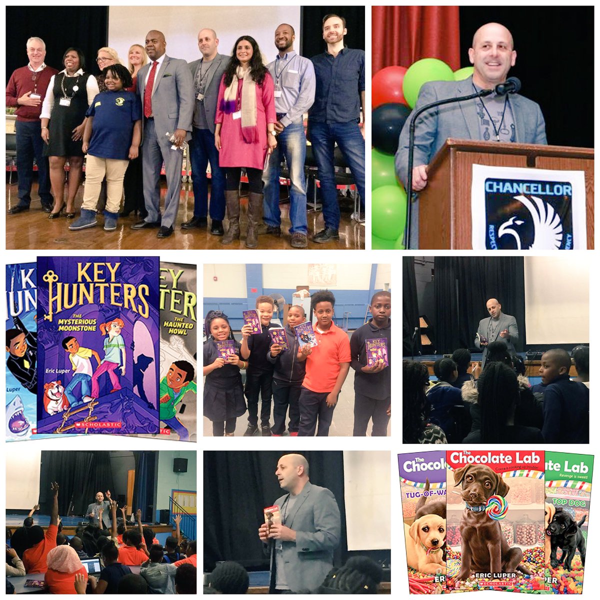mvolibrary's tweet photo. Thanks Eric Luper for visiting Chancellor Ave, BRICK Peshine, & BRICK Avon Schools in #Newark. #KeyHunters #TheChocolateLab #AuthorsInspire https://t.co/liqLIR0Ihj