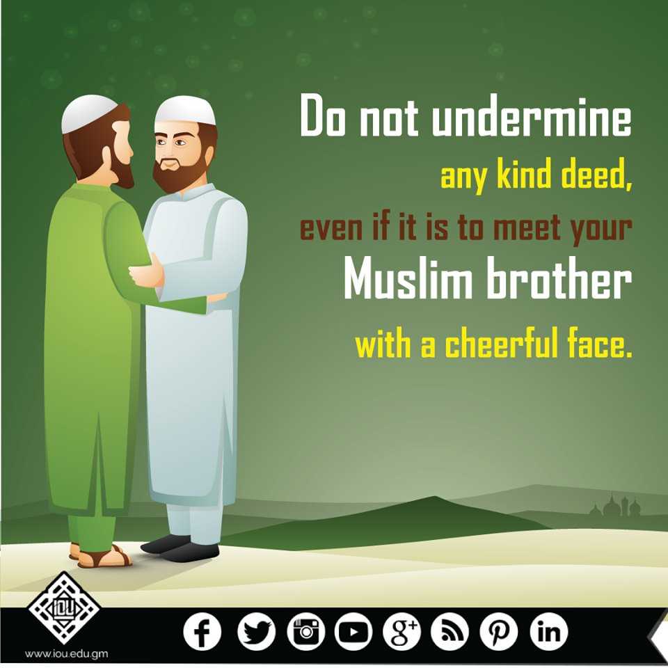 DrBilalPhilips's tweet photo. Abu Dharr (may Allah be pleased with him) narrated that the Prophet PBUH said: "Your smiling in the face of your brother is #charity." #Life https://t.co/0VTHKW29P6