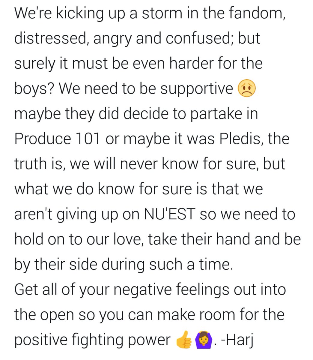 harjii_'s tweet photo. This is all I'm going to say now about NU'EST &amp; Produce 101. We've walked through many storms with #뉴이스트; I'm ready to walk through another. https://t.co/kjMO74gUBZ