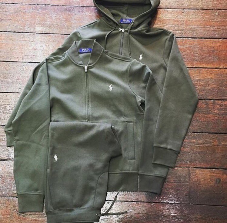 PerLui1970's tweet photo. The new Ralph tracksuits are in store now🔥Available in four colours this Khaki one is not gonna last long. https://t.co/rBVizkZ0al