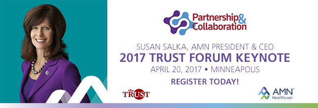 AMNHealthcare's tweet photo. AMN CEO @SusanSalka is the keynote speaker at the @WHLTrust Forum in April! https://t.co/QBYEuM4jGU #TRUSTforum #TRUSTevent https://t.co/bU1S9XcZcN