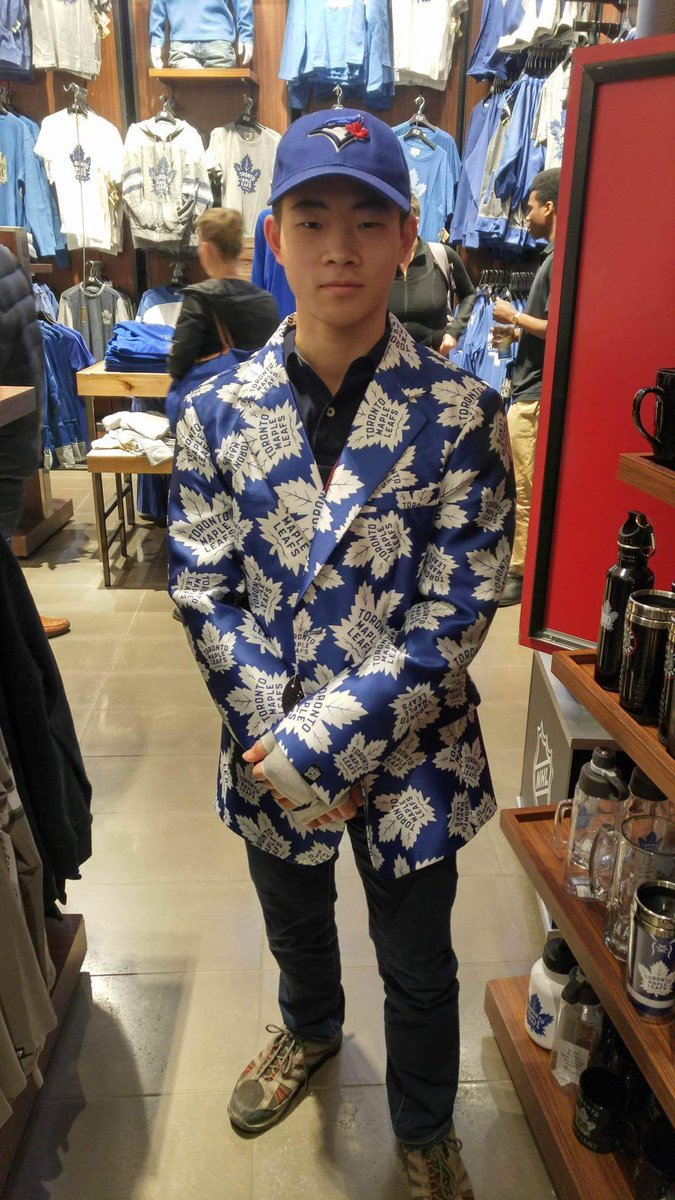 dtOutoftheBlue's tweet photo. @TheFordFANatic My bro Leo (from Big Brothers Big Sisters Toronto) is slowly becoming a Leafs fan! Leo as Leafs Don Cherry! #fansgofurther https://t.co/Fxi65OPLU7