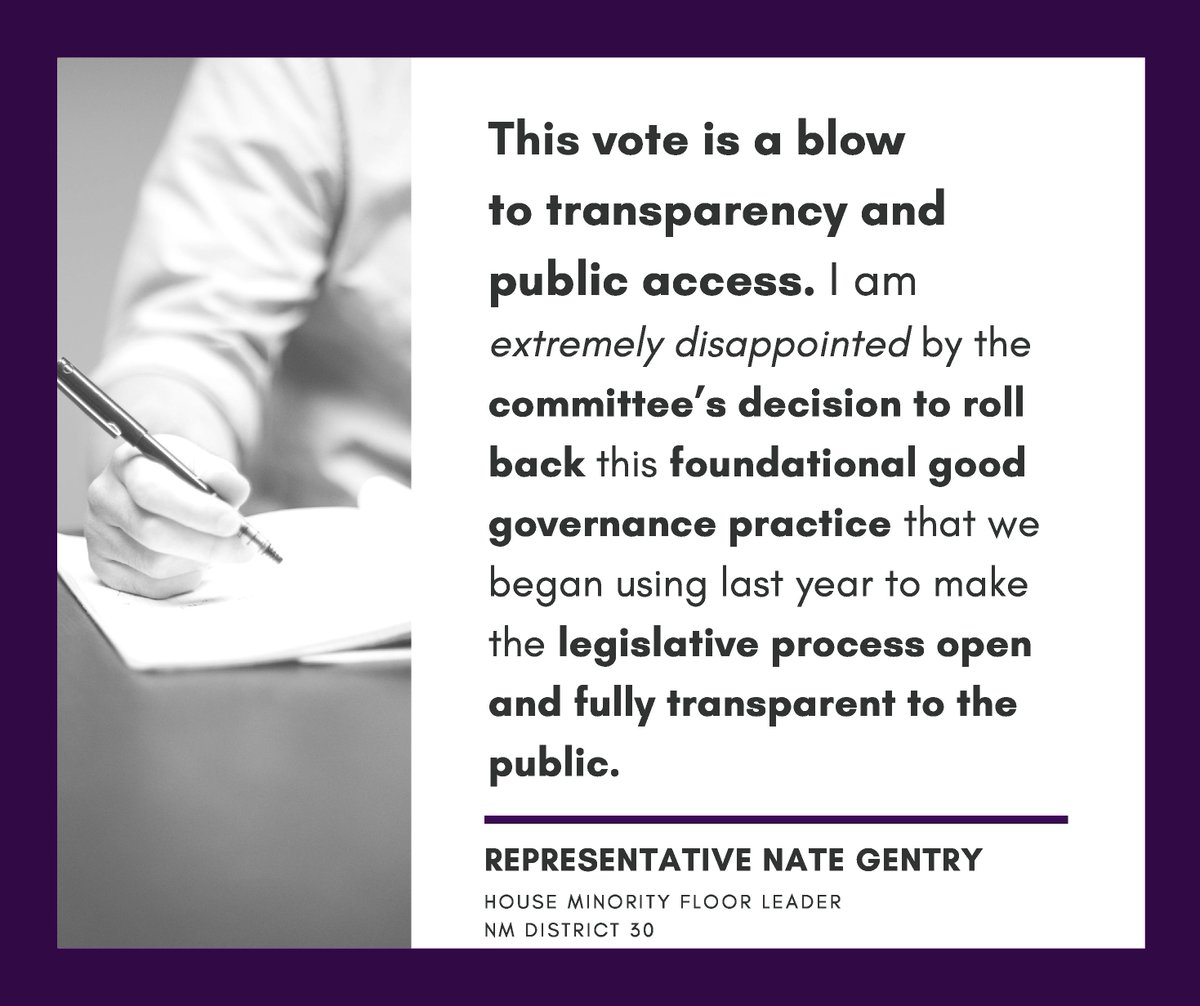 NMHouseGOP's tweet photo. IN CASE YOU MISSED IT: House Rules Committee Blocks Public Access to Amendments in Context https://t.co/ZcCyfpzhqS #nmleg #TransparencyinGov https://t.co/GteQaTEqix