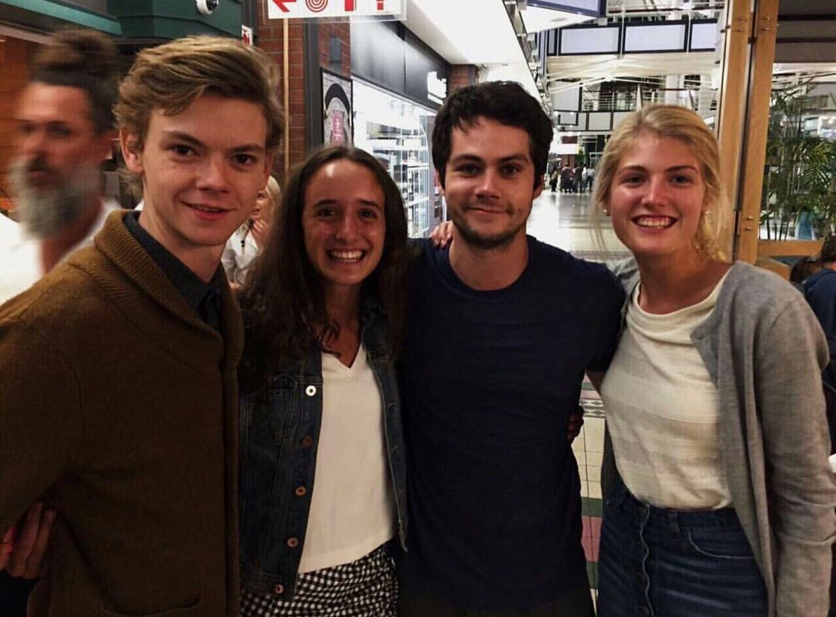 Thomas Sangster and Dylan O'Brien with fans today [via: instagram.com/p/BQ6FFvng6dX/]