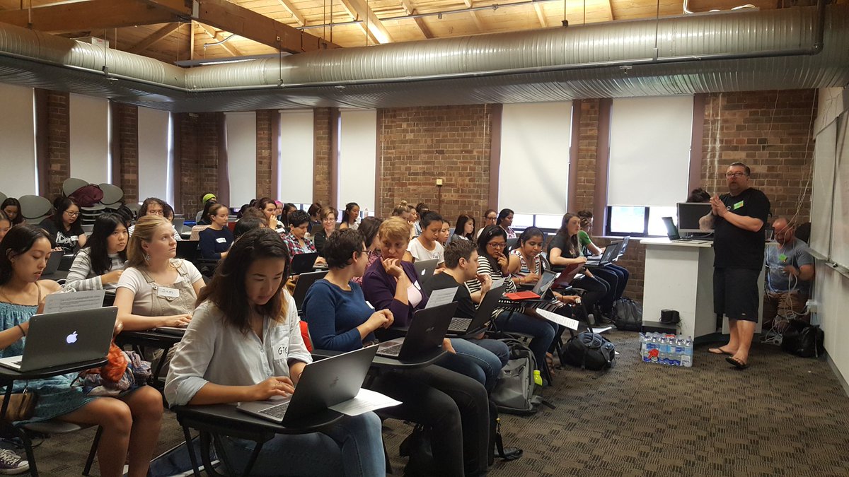 ReenaRajani's tweet photo. Our 3 levels of #javascript workshops in full swing @NodeGirlsSydney @coderfactory https://t.co/Di5ZpoHGHk
