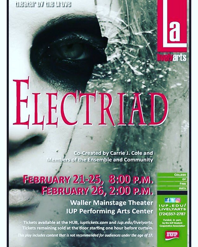 IUPTBTG's tweet photo. Three more chances to see #Electriad including tonight's show which starts promptly at eight! Just a reminder there is NO late seating! https://t.co/DS9LwOAB6i