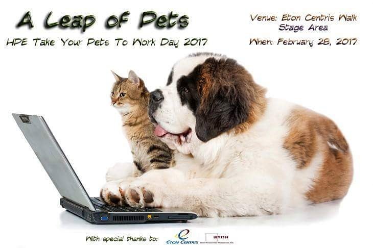Hewlett Packard Enterprise invites you to their HPE Take Your Pets to Work Day 2017 on Tuesday, February 28, at Centris Walk!