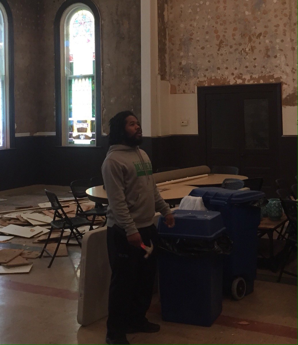 Miners_FB's tweet photo. Team @adamECHELE completed their community service project at @First_UMC_Rolla church helping with some construction. https://t.co/nFJ1BUtWKo