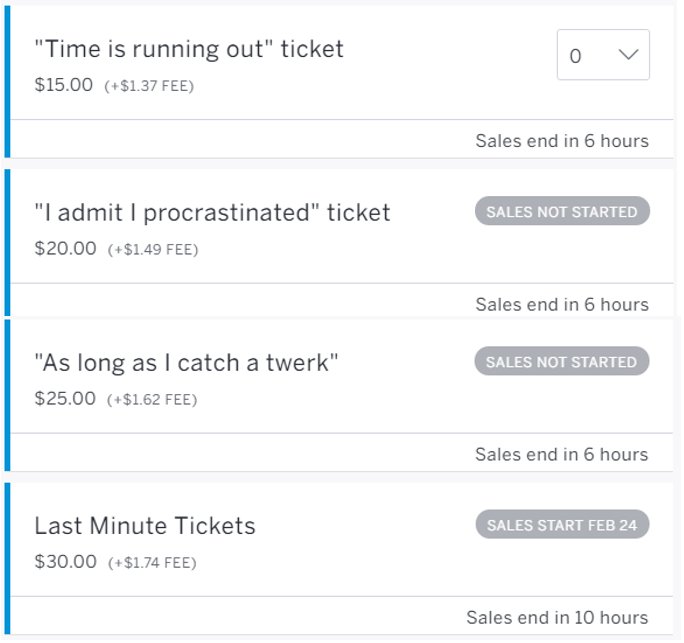 Dreuskii's tweet photo. What type of ticket buyer are you?😂 Get your tickets here before its too late! https://t.co/0MNs6zzbDk https://t.co/f6VodwK4fT