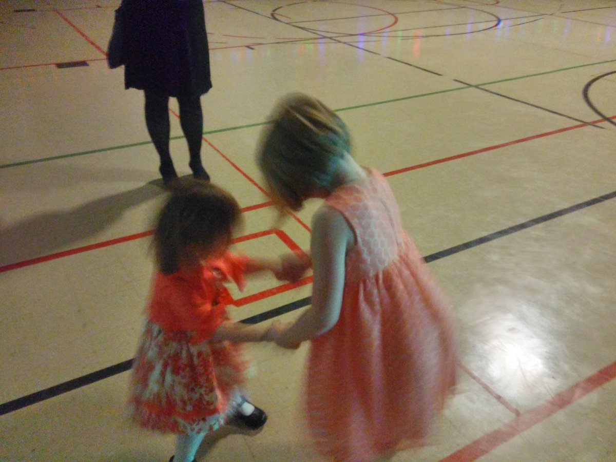 My blurry girls at the Gompers Book Fair, Silent Auction, and Fancy Dance! #gompin #dothepaige #mmsd