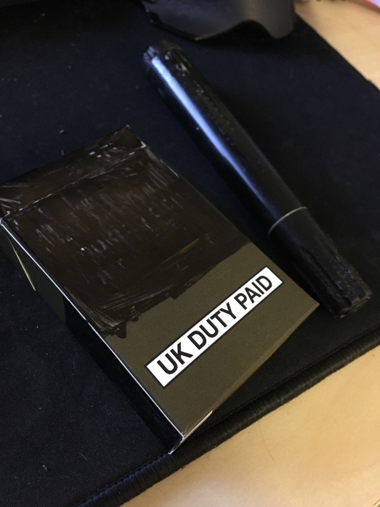 ayetaeapie's tweet photo. The new plain packaging covered in grotesque imagery was putting me off my smokes. Sorted now #permy https://t.co/NVKmEjOdp2