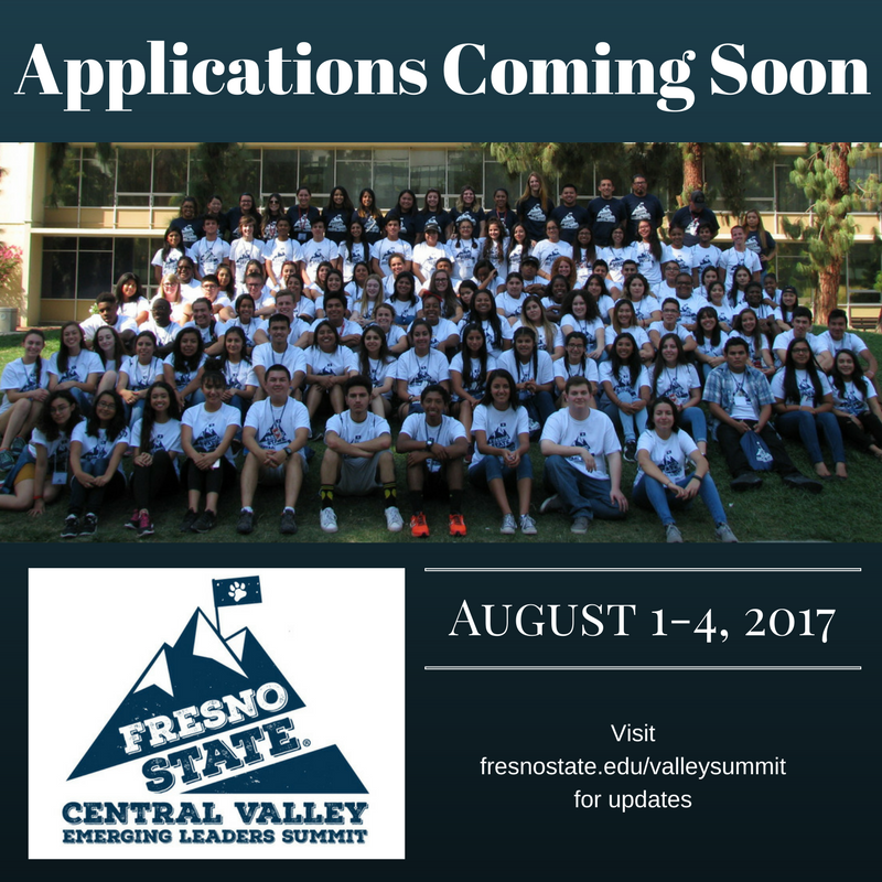 FS_CVELS's tweet photo. Year two of Central Valley Emerging Leaders Summit! August 1-4, 2017 Applications are coming your way soon #CVELS https://t.co/ErUmdCCkHC
