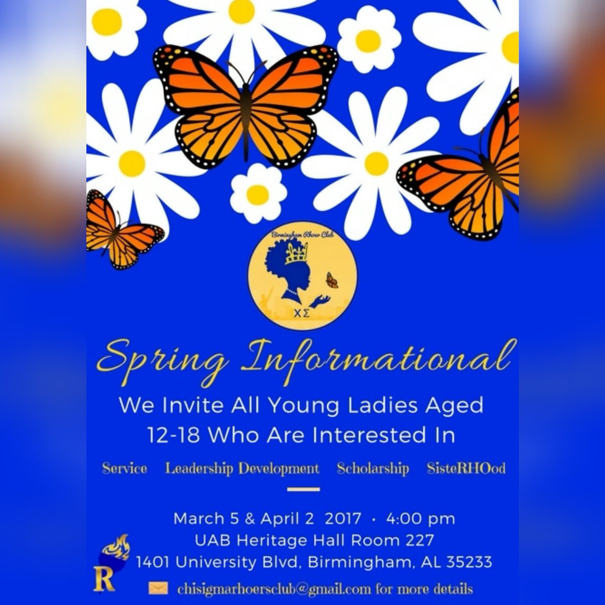 BhamRhoersClub's tweet photo. Rare as a 💎diamond💎 &amp; classy as a ⚪pearl⚪ but nothing compares to a 💛Rhoer💙 girl!  Come find out more about us on 3/5 &amp; 4/2! Link in bio https://t.co/OpXWOy32hT