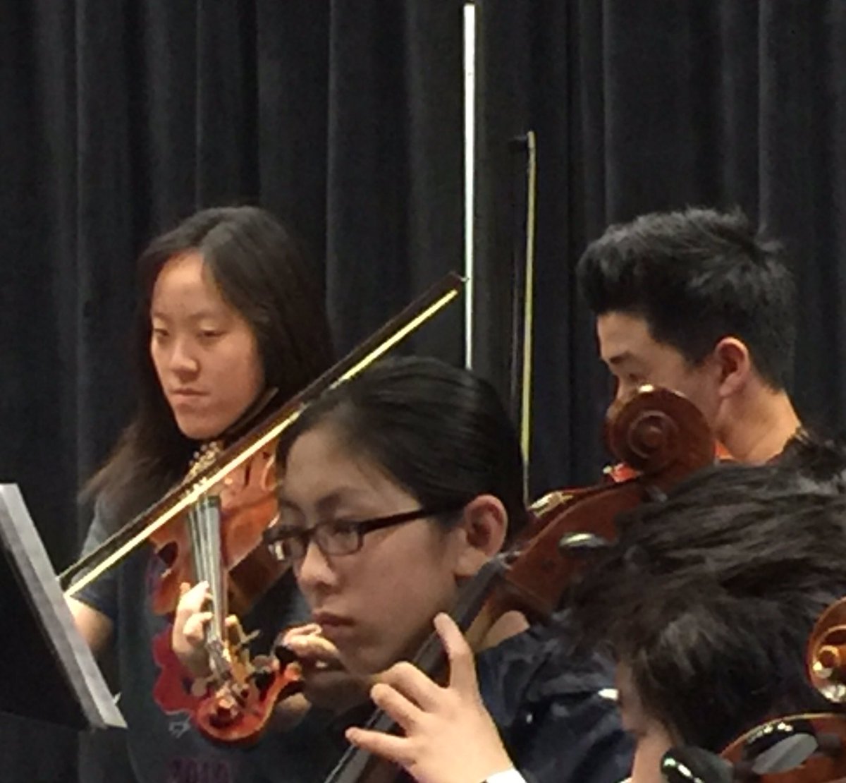 Erin Kang &amp; Sarah Lee rehearsing in TPSMEA All-Region Orchestra tonight! Concert is tomorrow night 4pm at Bishop Dunne Catholic School