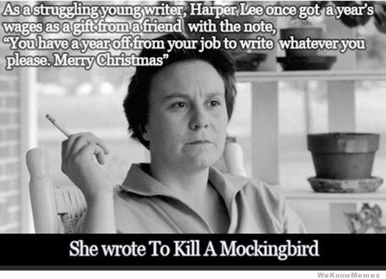 A_WritersStudio's tweet photo. As a struggling young writer, Harper Lee once got a year's wages as a gift from a friend with a note . . . https://t.co/1haPoCLHxT