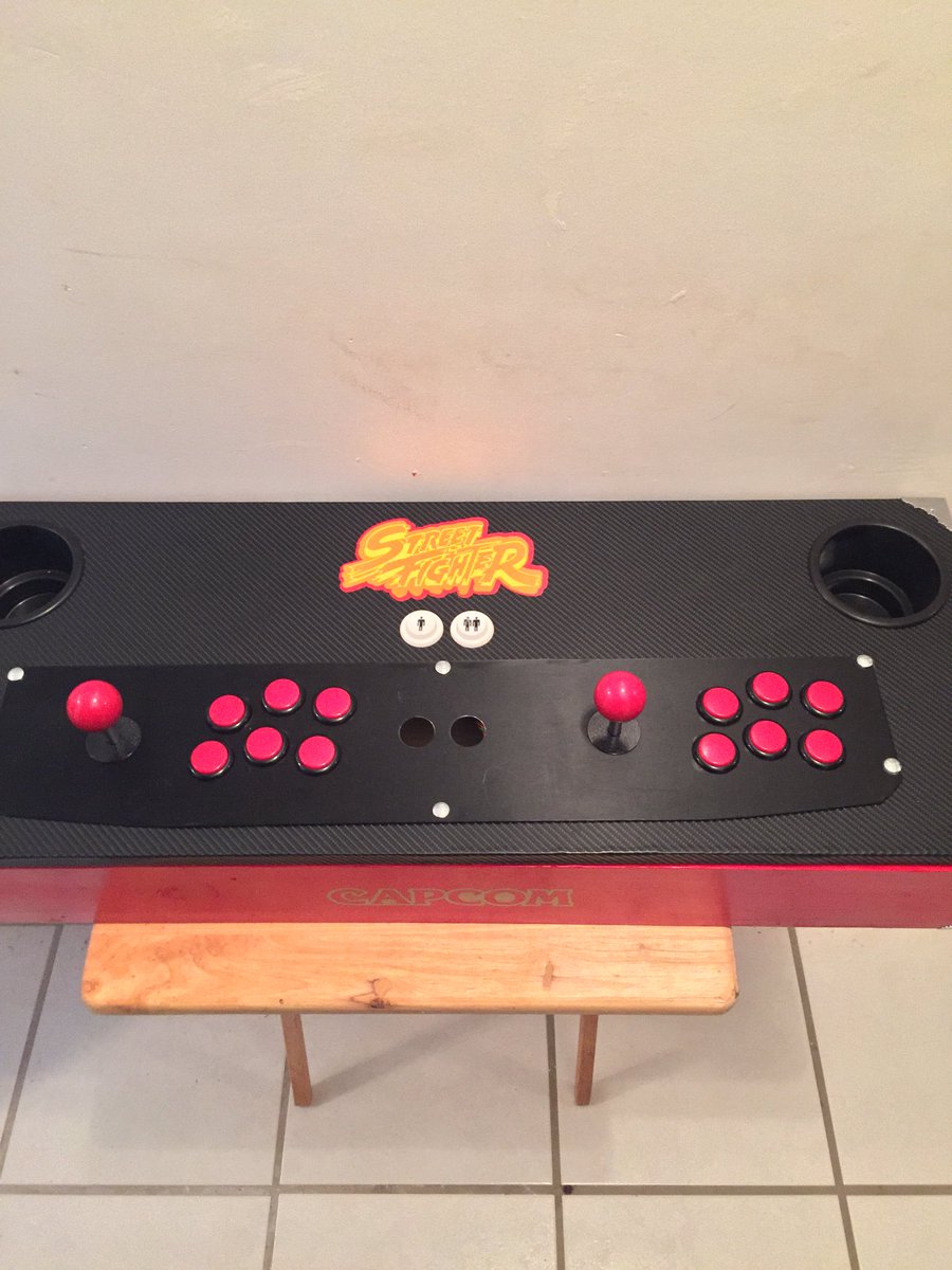 RayBladeX's tweet photo. #fightstickfriday about halfway done. Needs electronics. @ArcadeParts @ArcadeShock @NuggyBunny #retrogaming #godofgame https://t.co/8nyOSpDfp2