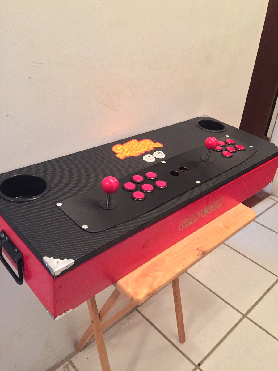 RayBladeX's tweet photo. #fightstickfriday about halfway done. Needs electronics. @ArcadeParts @ArcadeShock @NuggyBunny #retrogaming #godofgame https://t.co/8nyOSpDfp2