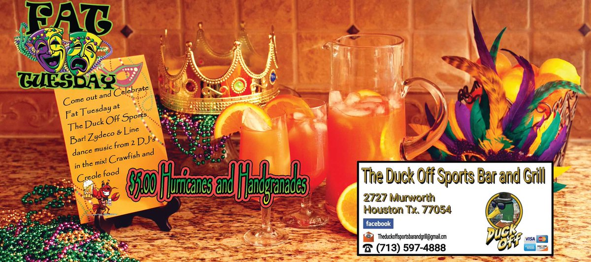 TonyaFontenot1's tweet photo. Fat Tuesday @theduckoffsportbarhouston! $5.00 Hurricanes &amp; Handgranades!!  #linedancing #theduckoffsportsbar #zydeco #fattuesday #happyhour https://t.co/HenKaR9V5M