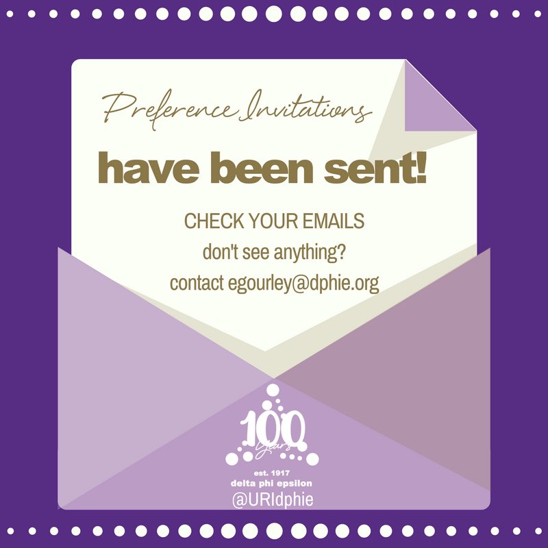 Check your email because preference invitations have been SENT! Please contact egourley@dphie.org if you did not get an email! #uridphie