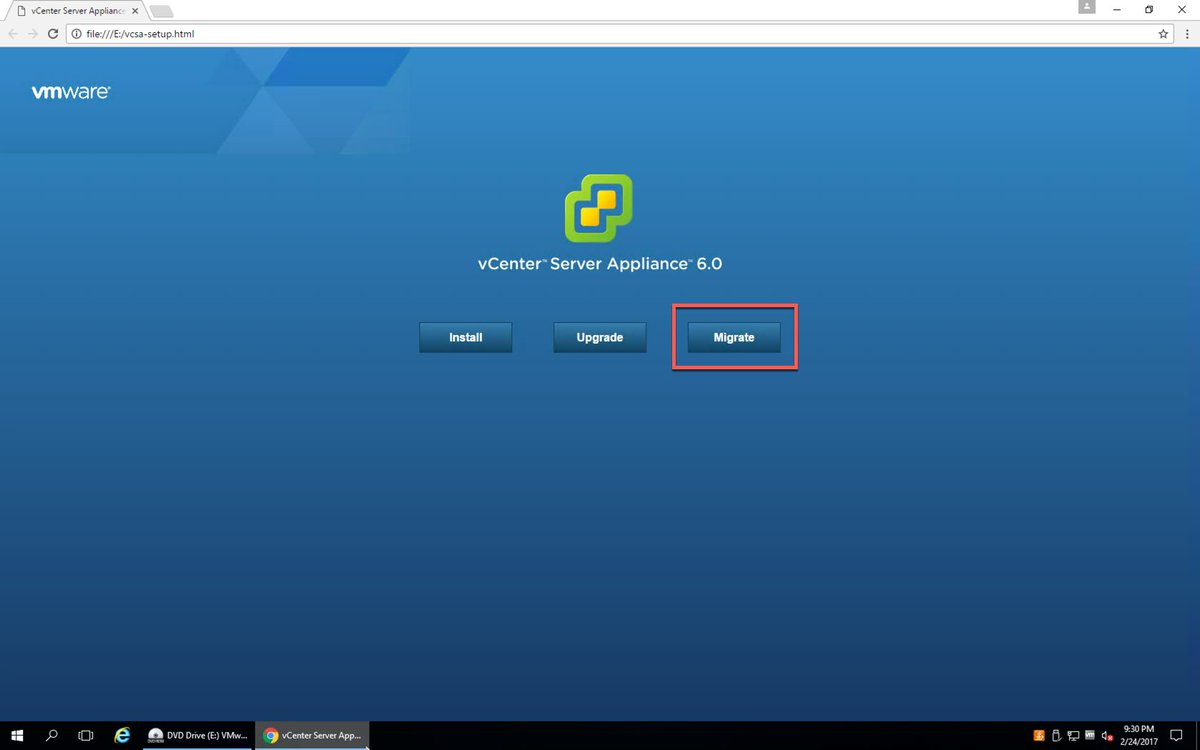 #VMware vSphere 6.0 U3 VCSA UI includes native Migration Tool. Supports migrating from Windows vCenter Server 5.5 - 5.5 U3e #migrate2vcsa