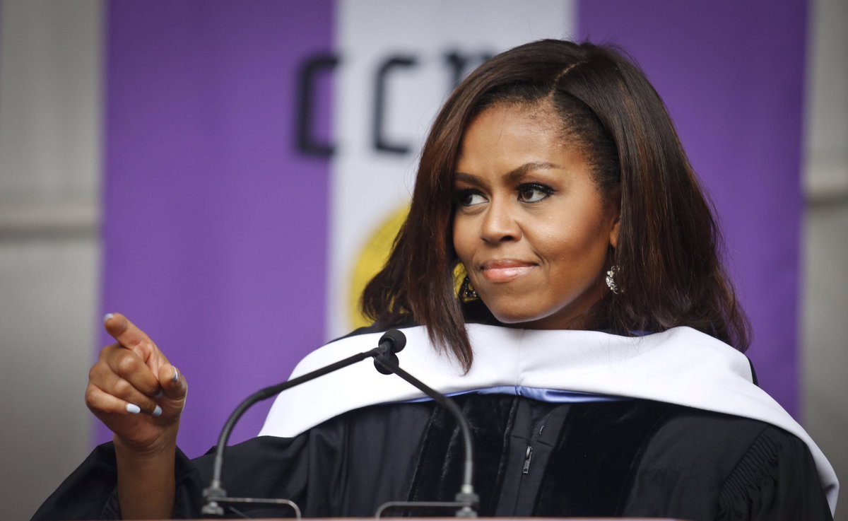MoorInformation's tweet photo. Michelle Obama was the first black First Lady of the United States and she is the only First Lady that has two Ivy League degrees ✨ #BHM https://t.co/cRSbPKaJZL