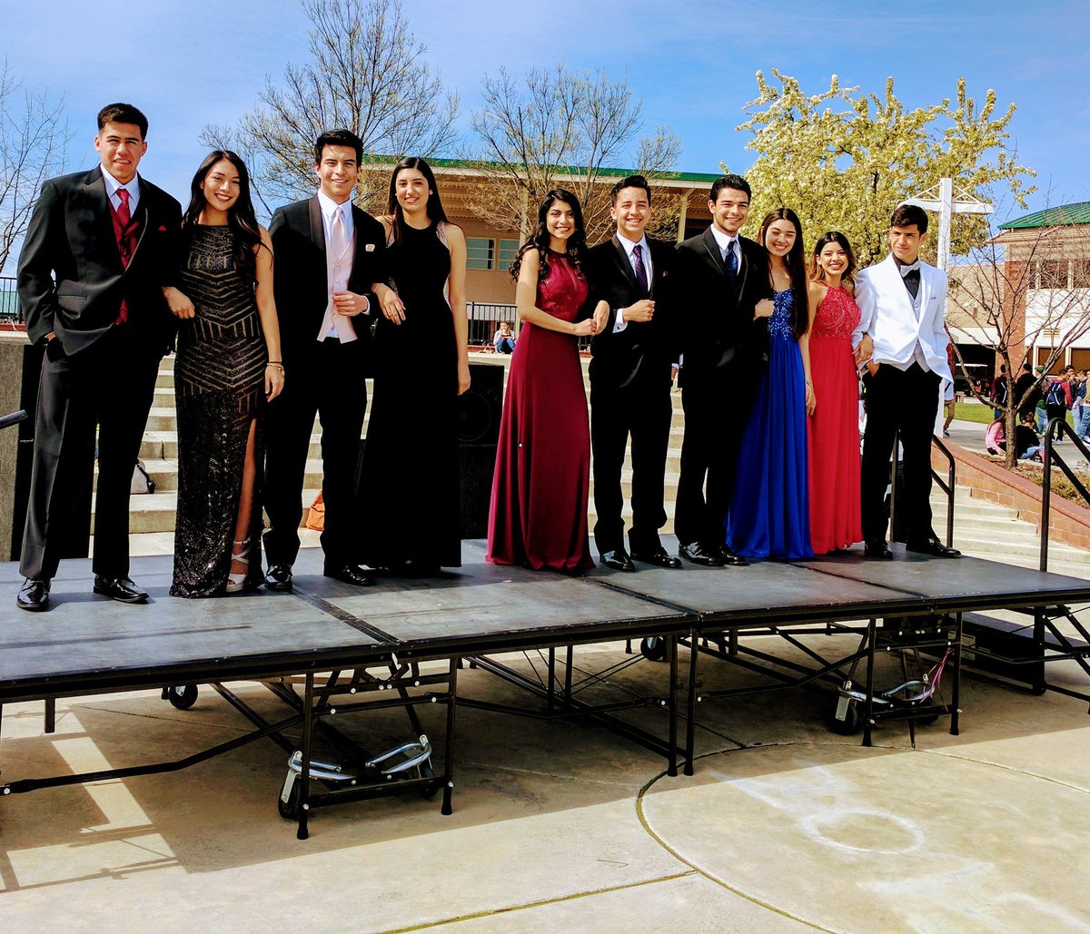 Showing off some Prom fashion provided by <a href="/davidsbridal/">David’s Bridal</a> and <a href="/MensWareMag/">Men's Warehouse</a>. CVHS is excited to host prom 3/25 #CVhawknation #CVsucces