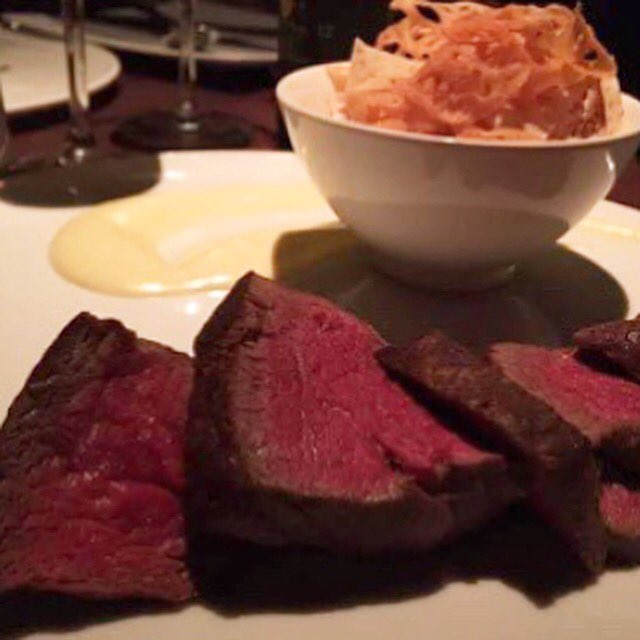 LimaCharlieFood's tweet photo. .@3marinesLC @MFigueroaLC hanging at #Buddakan for some charred fillet of #beef, wonton crisps with mustard sauce #LimaCharlieFood https://t.co/M1dW3OycoQ