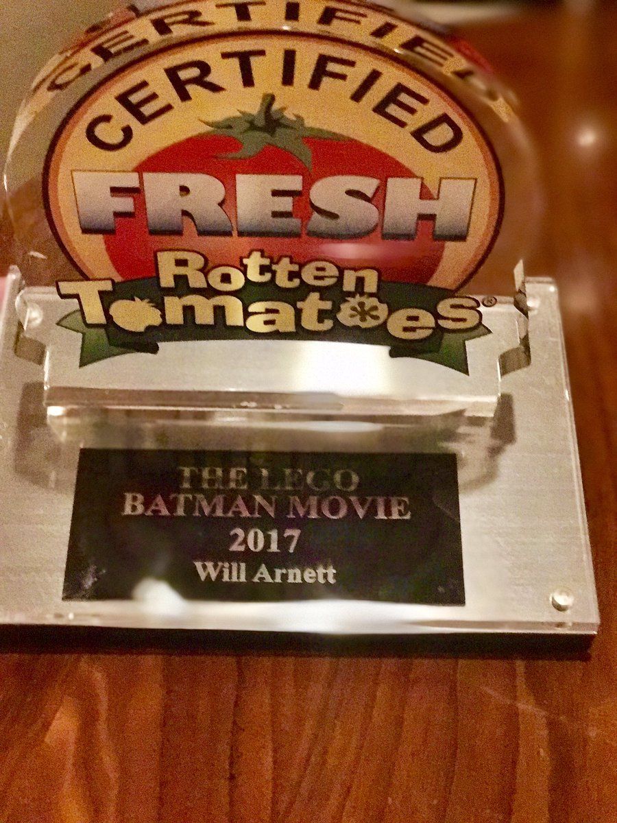 Will Arnett™ (@arnettwill) on Twitter photo Thanks <a href="/RottenTomatoes/">Rotten Tomatoes 🍅</a>
for the fresh certification of the <a href="/LEGOBatmanMovie/">LEGO Batman</a> !! Thanks <a href="/RottenTomatoes/">Rotten Tomatoes 🍅</a>
for the fresh certification of the <a href="/LEGOBatmanMovie/">LEGO Batman</a> !!