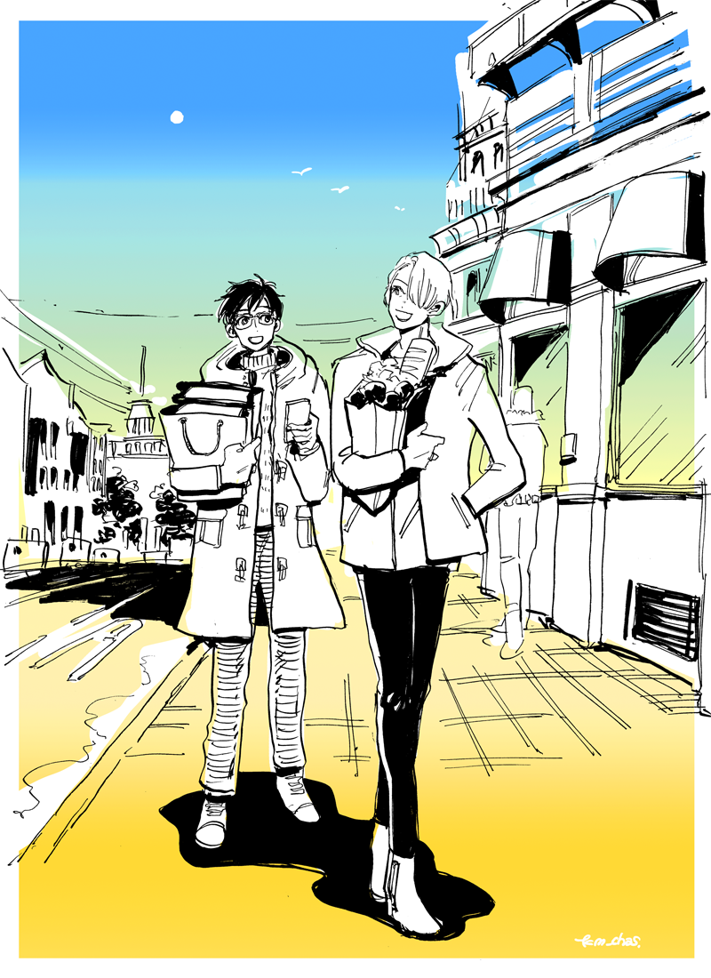 勝生勇利 ,ヴィクトル・ニキフォロフ 「?? 」|ﾁｬｯｽのイラスト