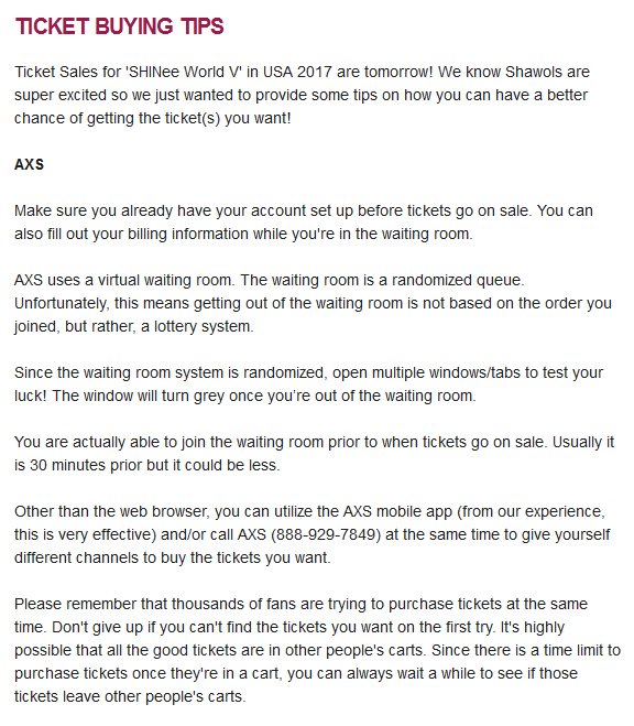 Shinee Usa On Twitter Shineeworldinusa Axs Tips From