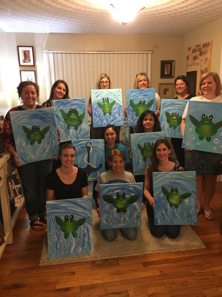 Geri_VB's tweet photo. FUNdraiser for @RelayForLife with @Slate16Slate teaching us to paint! @TallwoodElem https://t.co/HxYdtVCVCd