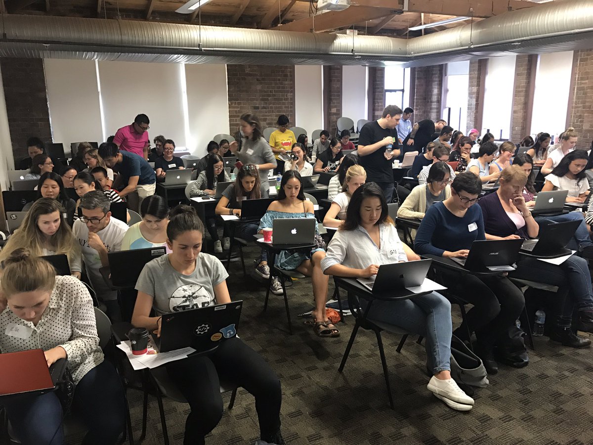 Great day mentoring @NodeGirlsSydney <a href="/nodegirls/">Node Girls</a> 3 rooms, 3 skill levels, over 100 people #nodegirls #nodegirlssydney #javascript #nodejs