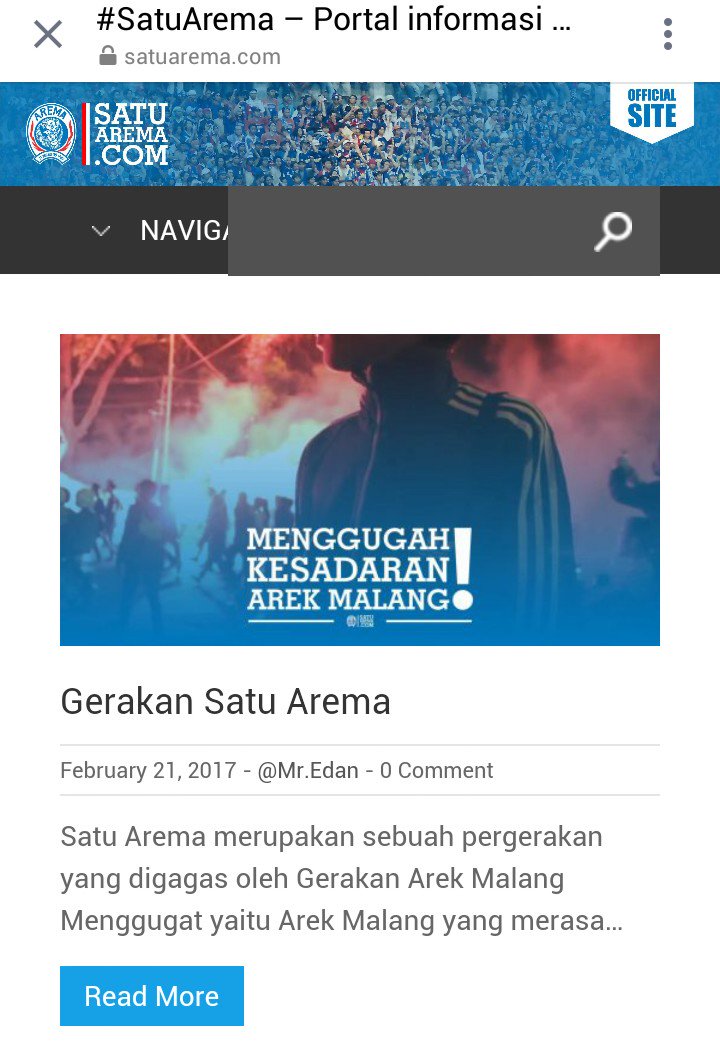 Kami hanya inginkan SATU AREMA di malang, tidak perlu takut suarakan SATU AREMA, Info lebih jelas buka website satuarema.com