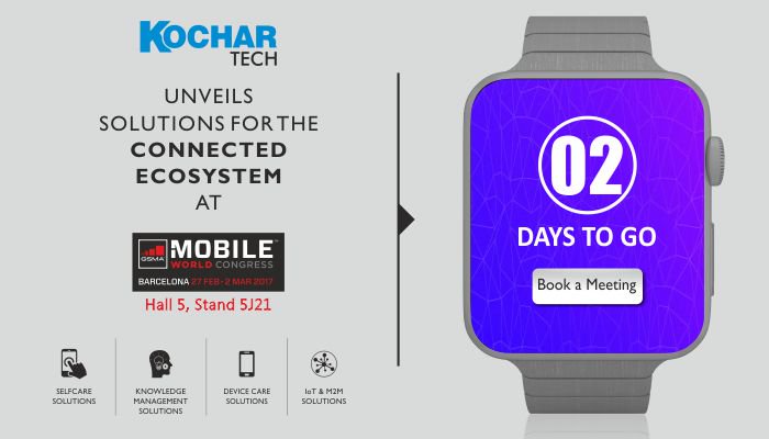 KocharTech's tweet image. #KocharTech would be Unveiling the Solutions for #ConnectedEcosystem #MWC17 #2daystogo . 
Book a Meeting now bit.ly/2m6Ajxa