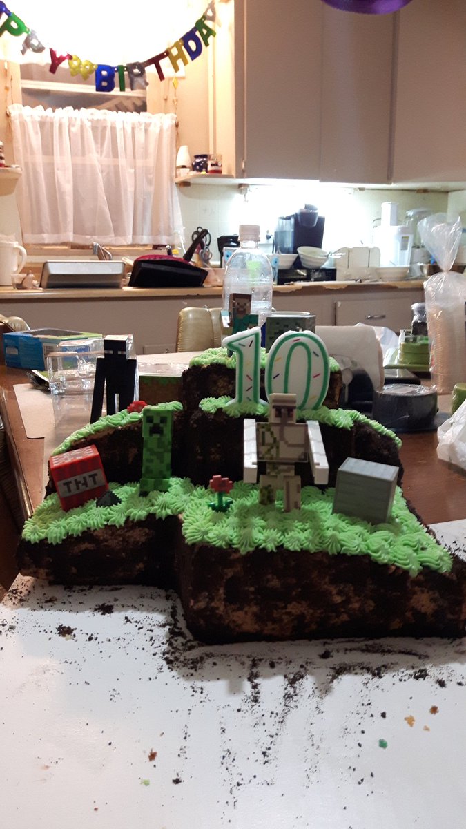 Almost 2 am.....finally got @burtchboy s 10th birthday cake completed. Sooo tired but well worth it.