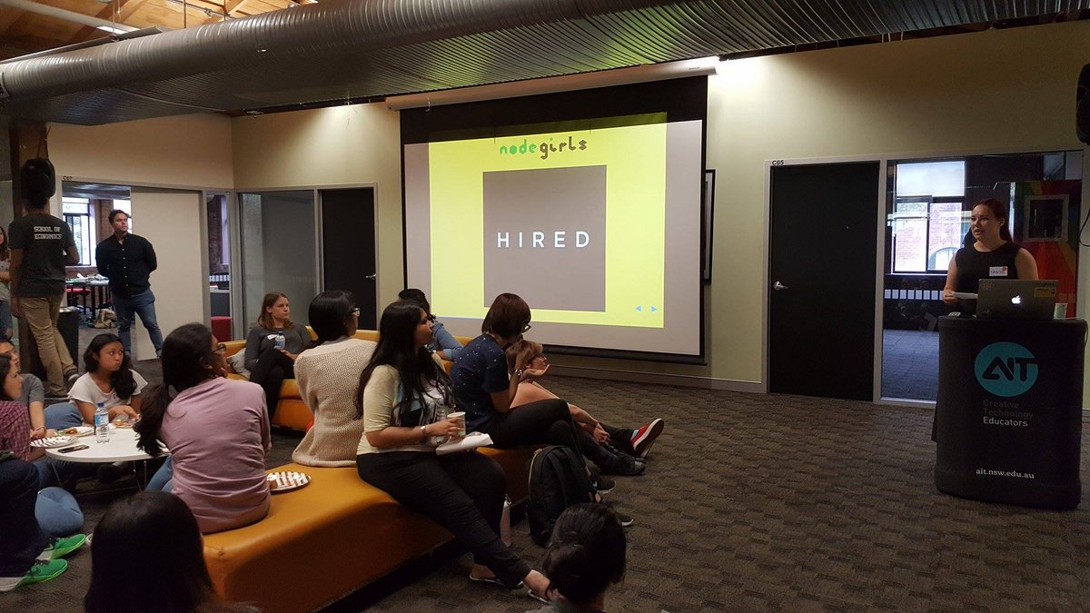 Huge thanks for amazing sweets and regular support from our #proudsponsor @Hired_Aus @NodeGirlsSydney #js #nodejs workshops <a href="/coderfactory/">christina</a>
