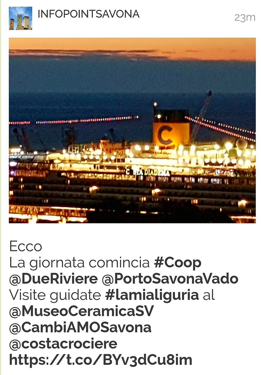 Già sul Social Wall #lamialiguria le nostre #Coop con un tweet... grazie @LiguriaOnLine <a href="/GBerrino/">Gianni Berrino</a> <a href="/InfopointSavona/">Infopoint Savona</a> <a href="/DueRiviere/">Consorzio 2 Riviere</a> <a href="/ParcoBeigua/">Parco Beigua UNESCO Geopark</a>