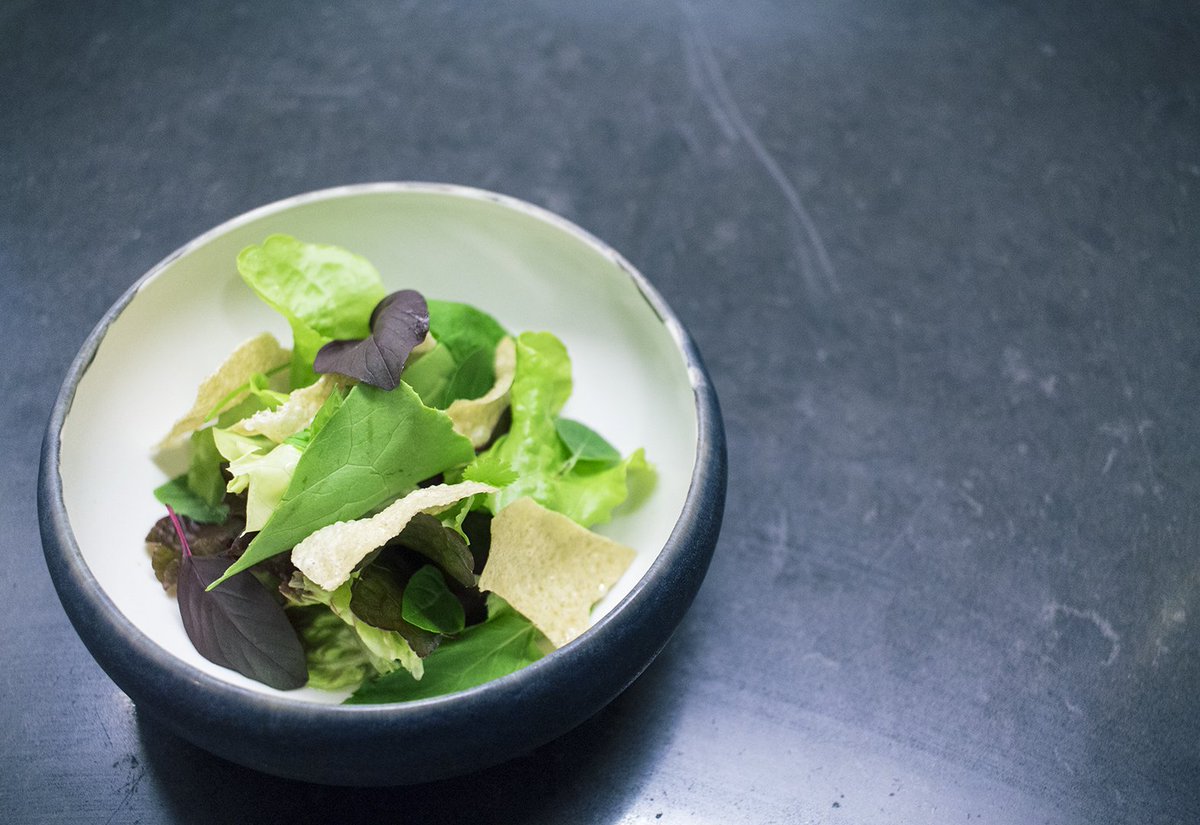 A refreshing Horiataki of lettuces and fine herbs from Tyabb, Clarence River green prawn, watermelon and feta. #thepressclubkitchen
