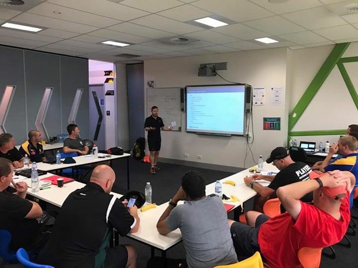 damianhecker's tweet photo. Loving @LoE_HQ involvement in @aflvic Better #Coach Project. #Blendedlearning model to build positive coaching environments. Motivating day https://t.co/r3d16YoMC3