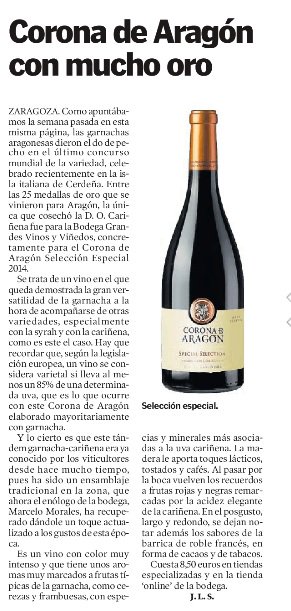 Medalla de Oro en Cerdeña a la garnacha de Corona de Aragón de <a href="/GrandesVinos_CA/">Grandes Vinos</a>  José Luis Solanilla <a href="/jlsolanilla/">José Luis Solanilla</a> <a href="/heraldoes/">Heraldo de Aragón</a> <a href="/HeraldoGastro/">Heraldo Gastronomía</a>