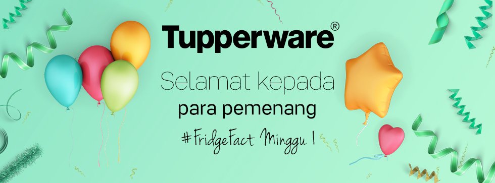 tupperwareID's tweet photo. Selamat @Yulismh @Mahafirnade @har_tatay @Frandomk5 @karlina_may pemenang #TupperwareFridgeFact minggu pertama! #TupperwareFridgeCollection https://t.co/Gp4SaeHye4
