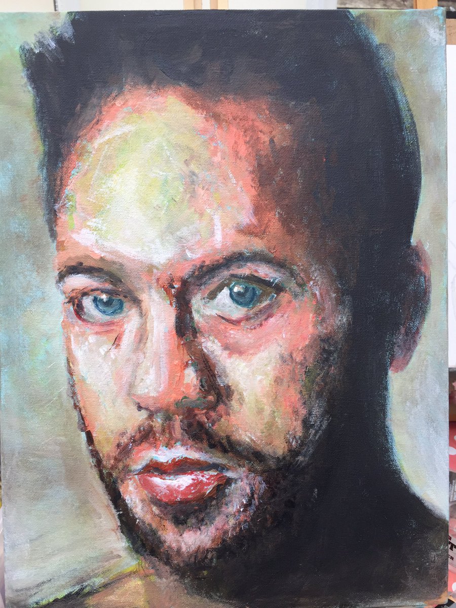 bobbyfetta's tweet image. #art #selfportrait #acrylic #painting