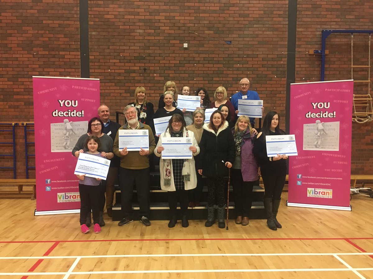 VibrantEAC's tweet photo. Participants and winners at the #PatnaHelps @pb_scotland event today. Well done, everyone! #PBSCot #EAYouDecide https://t.co/l9oQLtLQVo