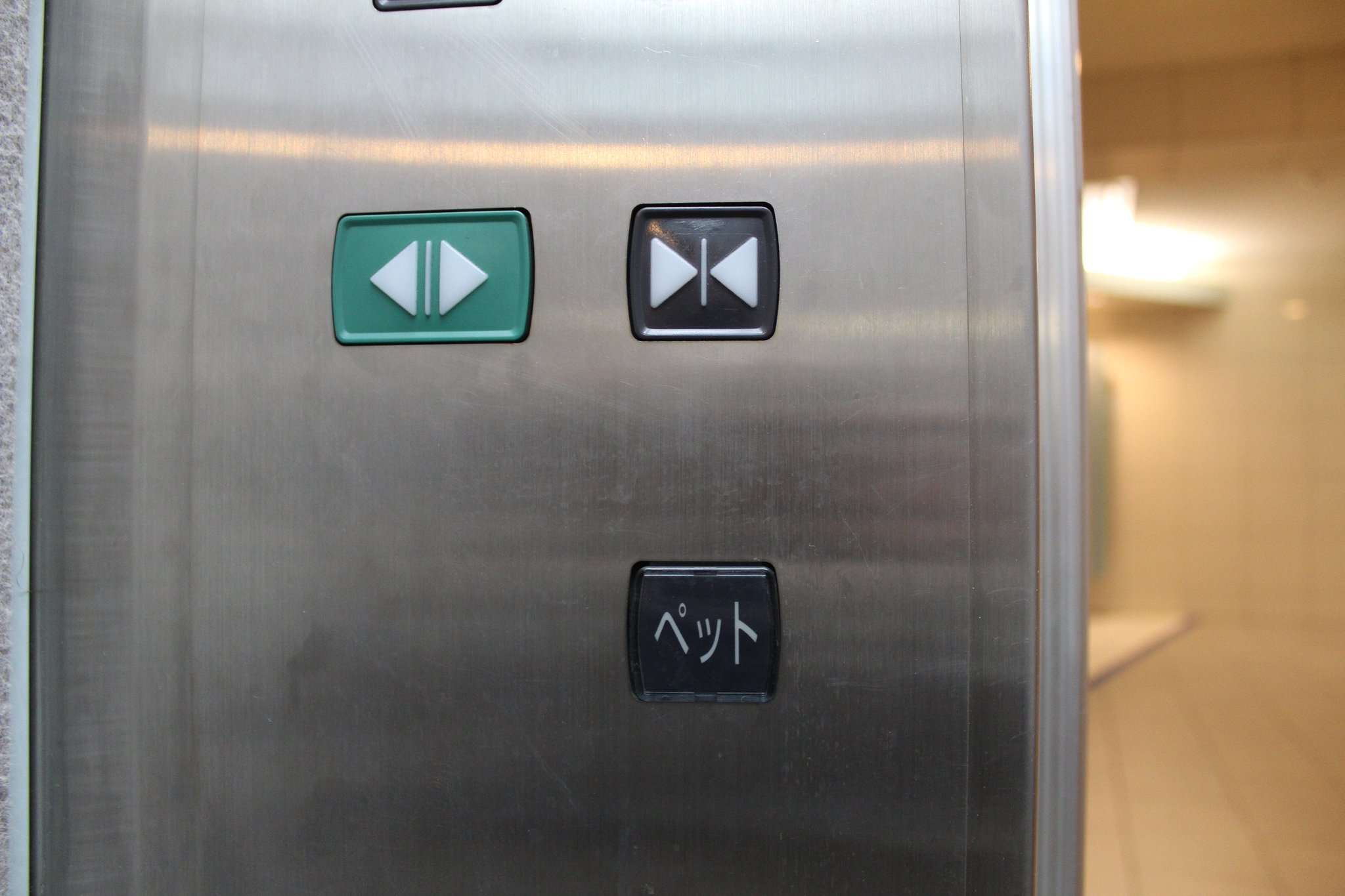 いえどき V Tvittere エレベーターにある ペット ボタン これはエレベータにペットと一緒に乗っていますよって合図を エレベーター 待ちしている人に知らせるボタンです アレルギー体質の方や ワンコ連れの飼い主さんに向けての配慮ですね